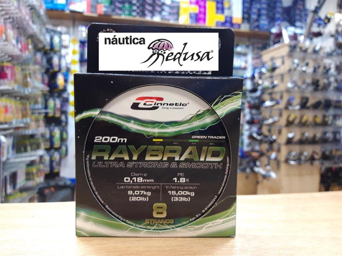 CINNETIC RAYBRAID 200 MTS GREEN TRACER - Imagen 1