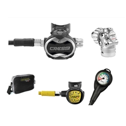 CRESSI PACK MASTER CROMO T10+OCTOPUS XS COMPACT+MINIMANÓMETRO+BOLSA DE REGALO - Imagen 1