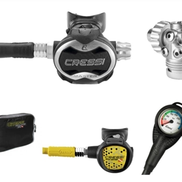CRESSI PACK MASTER CROMO T10+OCTOPUS XS COMPACT+MINIMANÓMETRO+BOLSA DE REGALO - Imagen 1