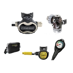 CRESSI PACK MASTER TITANIUM T-10+OCTOPUS XS COMPACT+MINIMANÓMETRO+BOLSA DE REGALO - Imagen 1