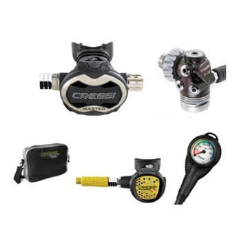 CRESSI PACK MASTER TITANIUM T-10+OCTOPUS XS COMPACT+MINIMANÓMETRO+BOLSA DE REGALO - Imagen 1