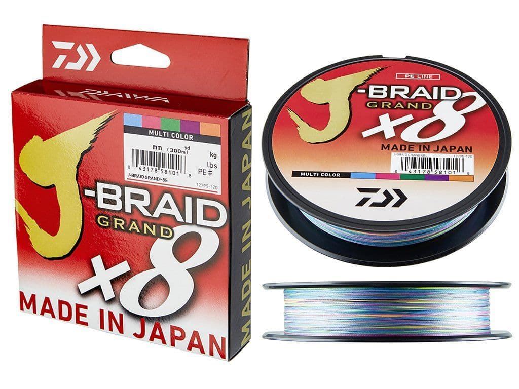 DAIWA J-BRAID GRAND X8 MULTICOLOR 150 MTS - Imagen 1