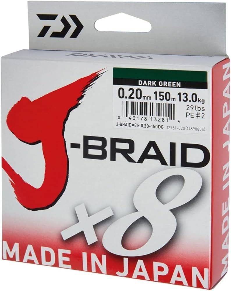 DAIWA J-BRAID X8 GREEN 150MTS - Imagen 1