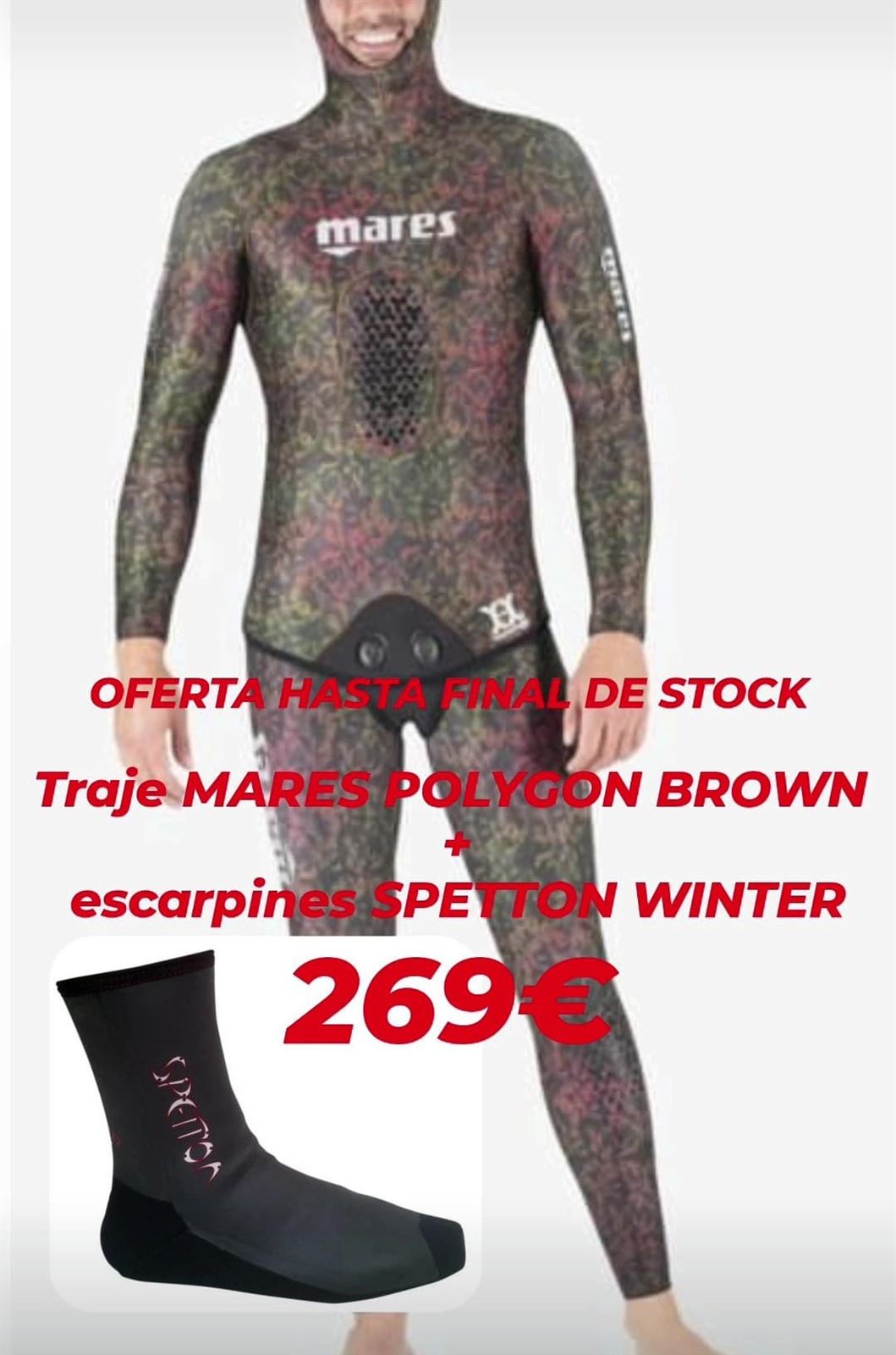 PACK TRAJE MARES POLYGON BROWN+ESCARPINES SPETTON WINTER - Imagen 1