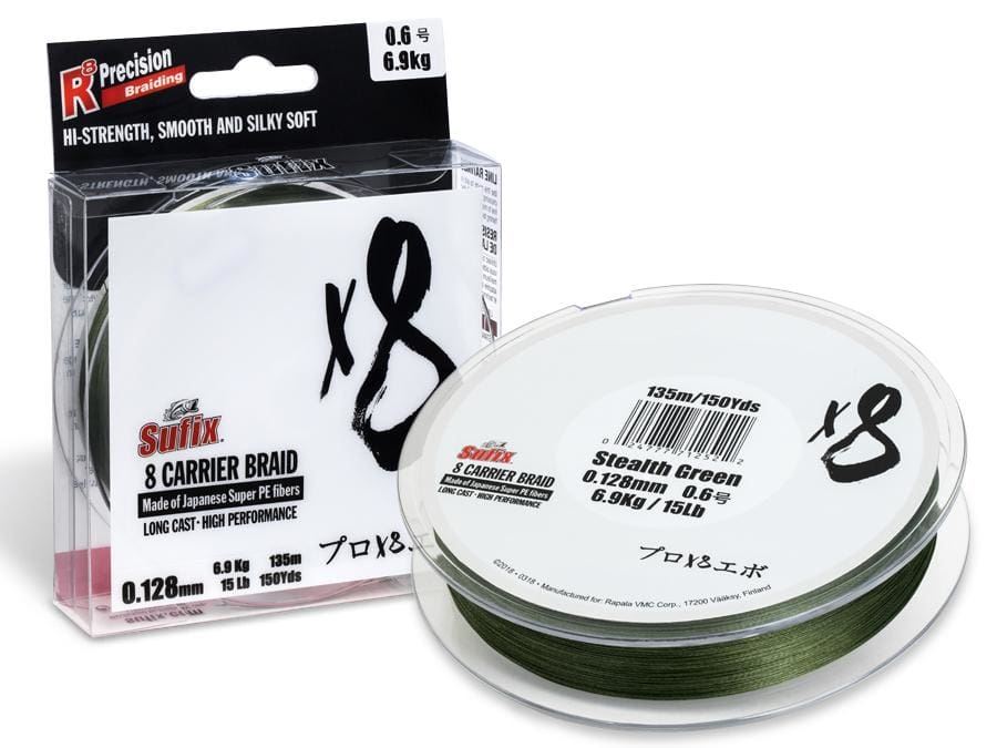 SUFIX X8 CARRIER BRAID 135 MTS GREEN - Imagen 1